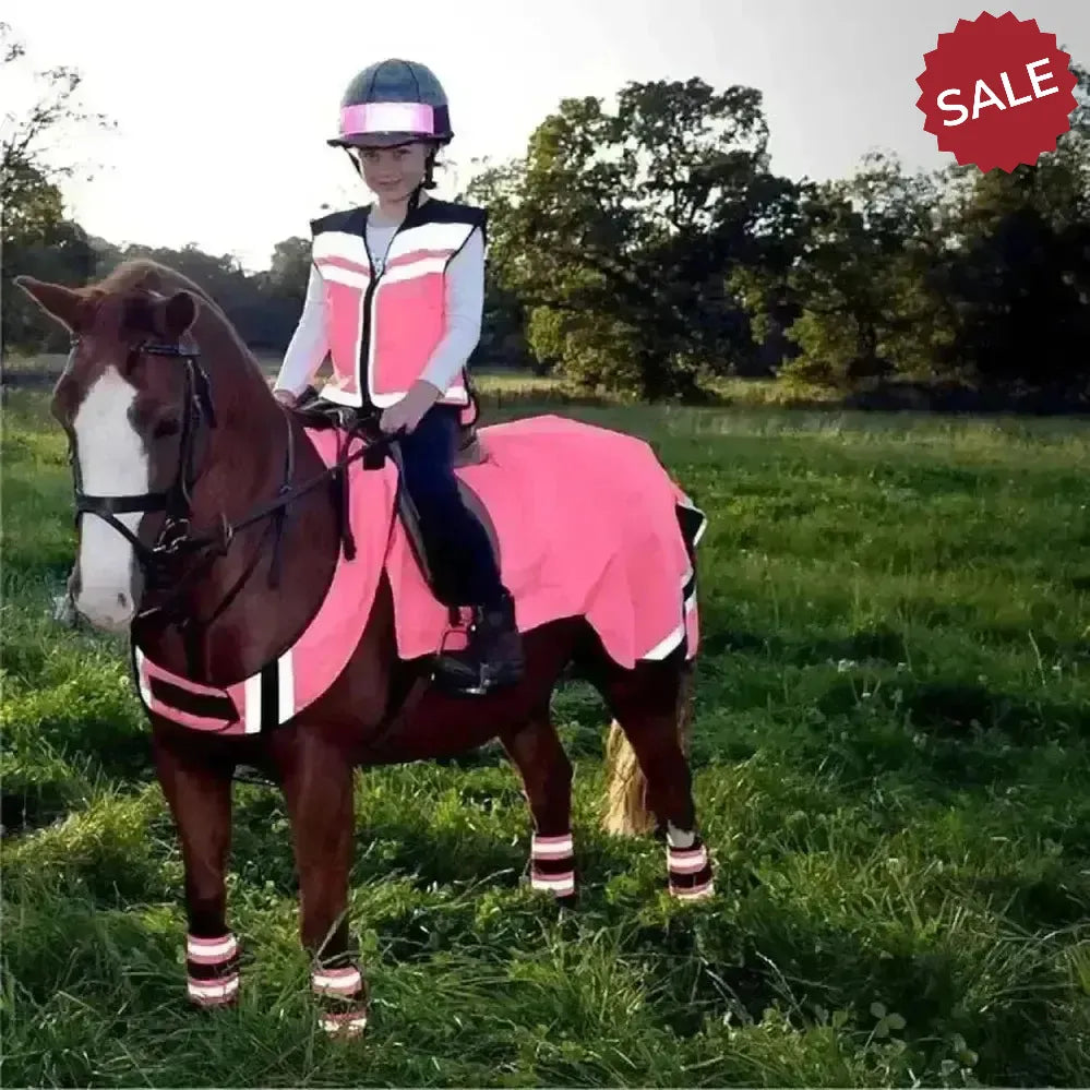 Equisafety Hi Viz Wraparound Winter Exercise Rug Red Pony Exercise Sheets