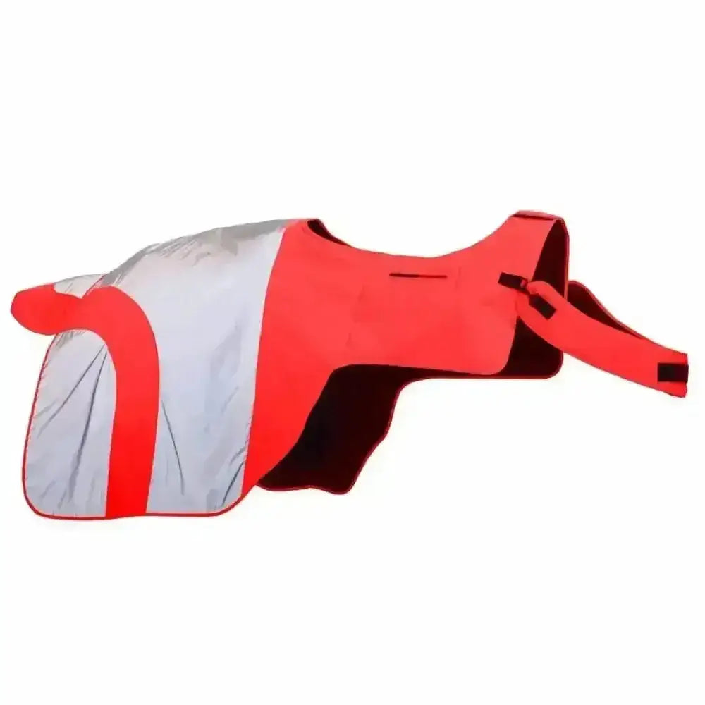 Red and silver reflective waterproof exercise sheets with black trim made from advanced reflective material for safety
