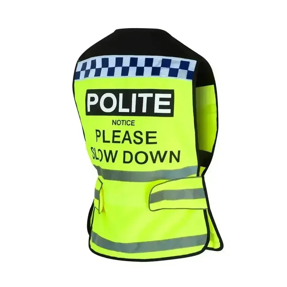 Equisafety Polite Hi Vis Waistcoats Please Slow Down Small Waistcoats