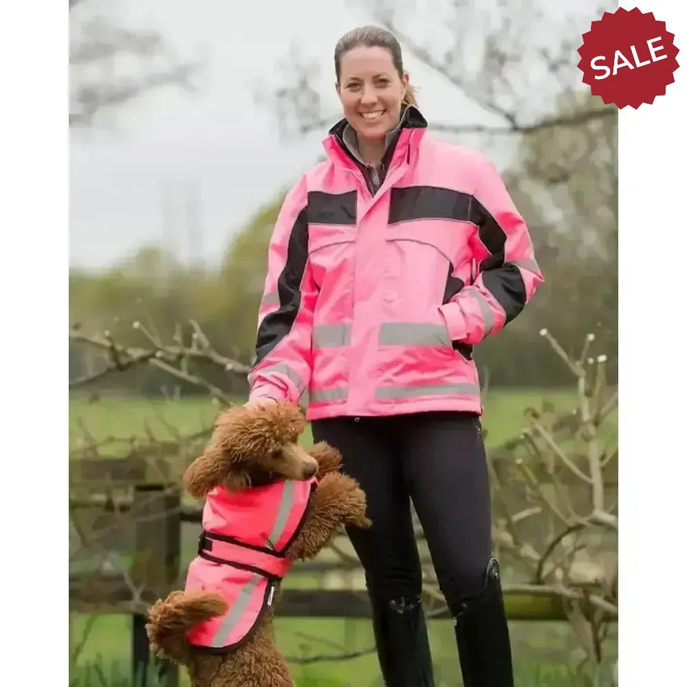 Equisafety Winter Inverno Reflective Hi Viz Riding Jackets Pink X Large Outdoor Coats