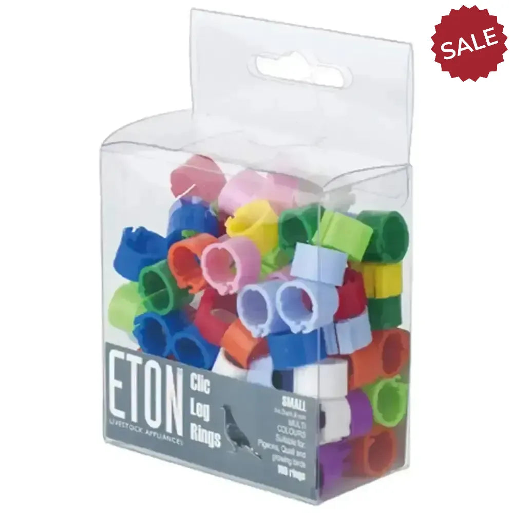 Eton Clic Leg Rings Assorted Colours 8 mm X 100 Pack Assorted Poultry