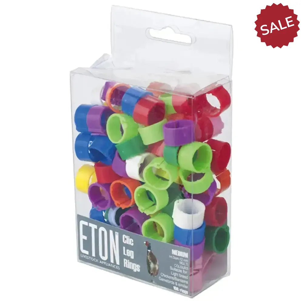 Eton Clic Leg Rings Assorted Colours 8 mm X 100 Pack Assorted Poultry