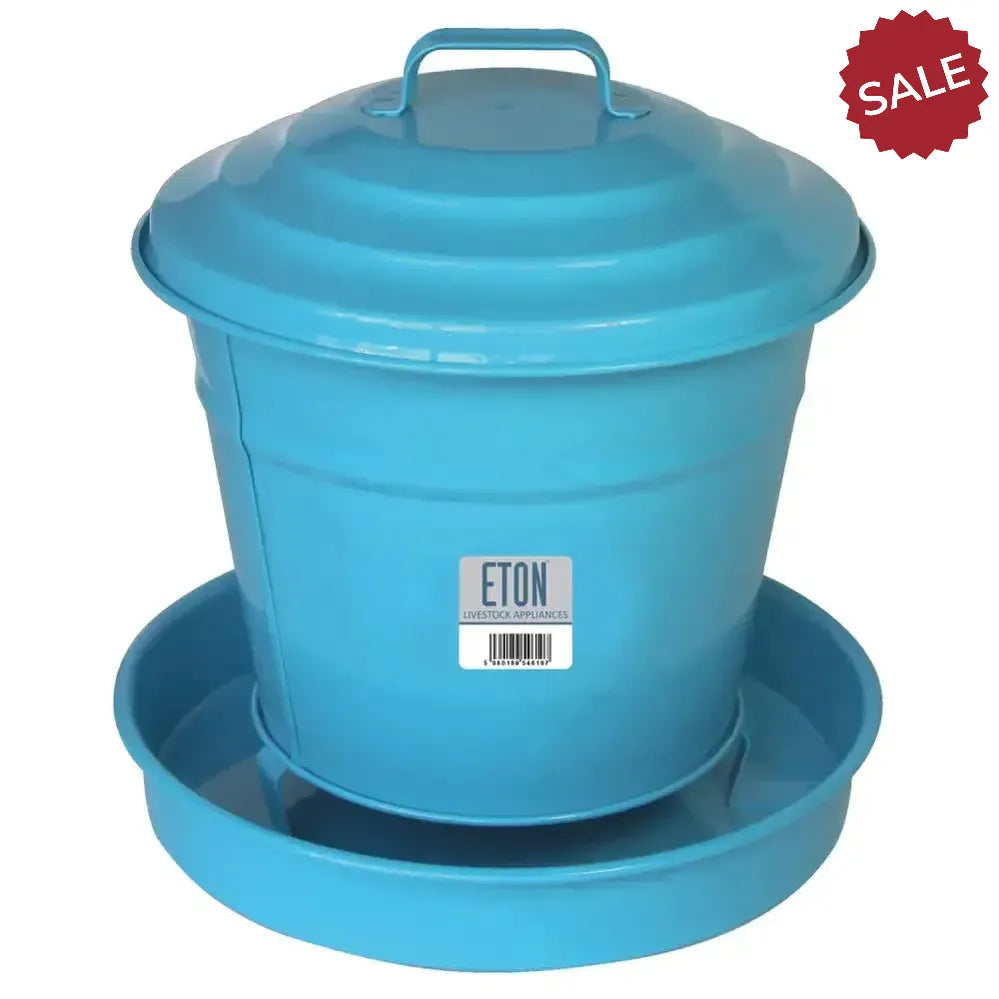 Eton Cottage Garden Covered Poultry Feeder Blue Poultry