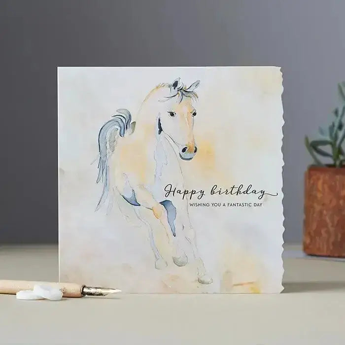 Fanciful Dolomite Card Happy Birthday Wishing You a Fantastic Day Horsey Greeting Cards