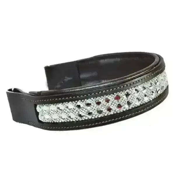 Fancy Showing Diamante Leather Padded Browbands Brown Cob Bridle Accessories