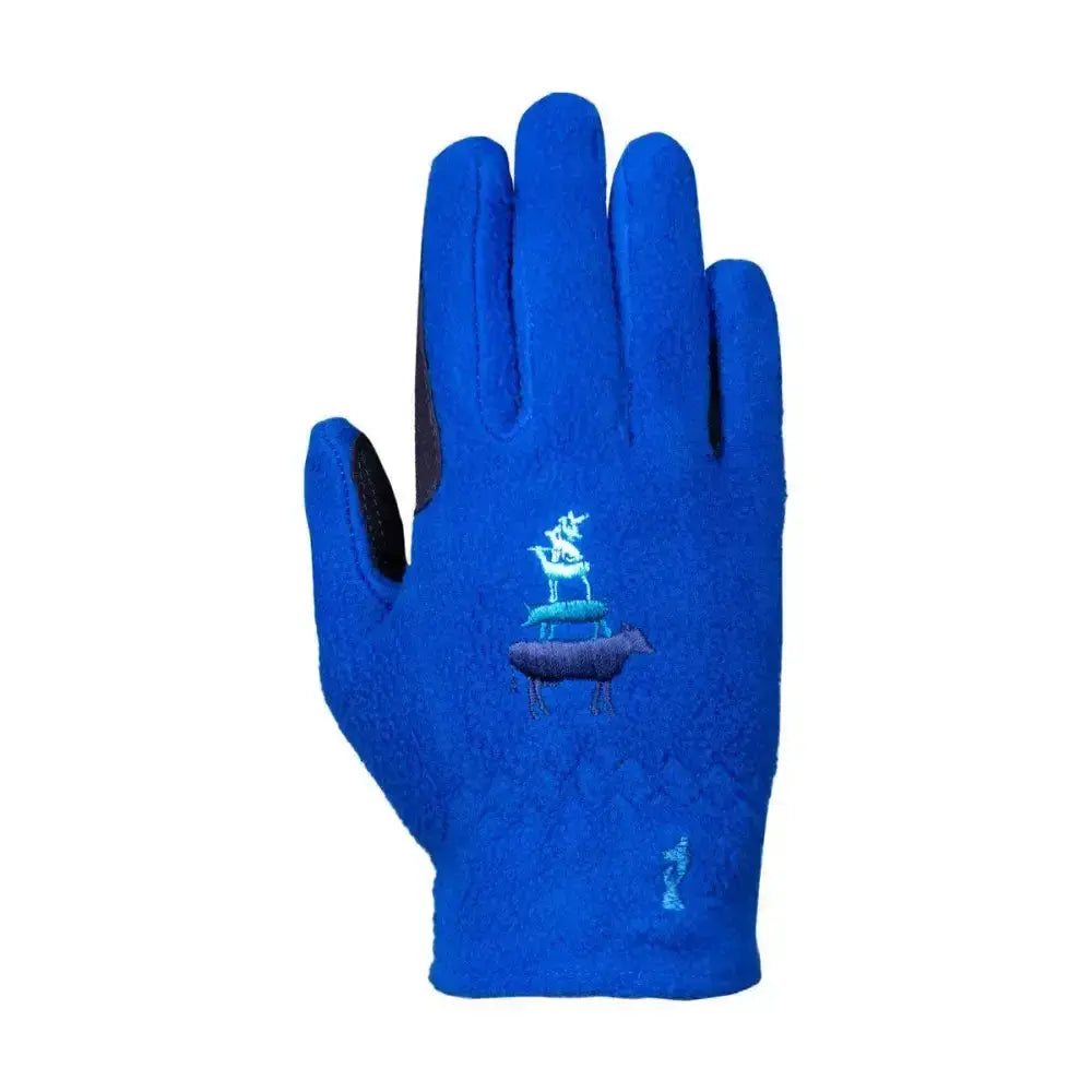 Farm Collection Fleece Gloves by Little Knight Cobalt Blue Child Small Riding Gloves