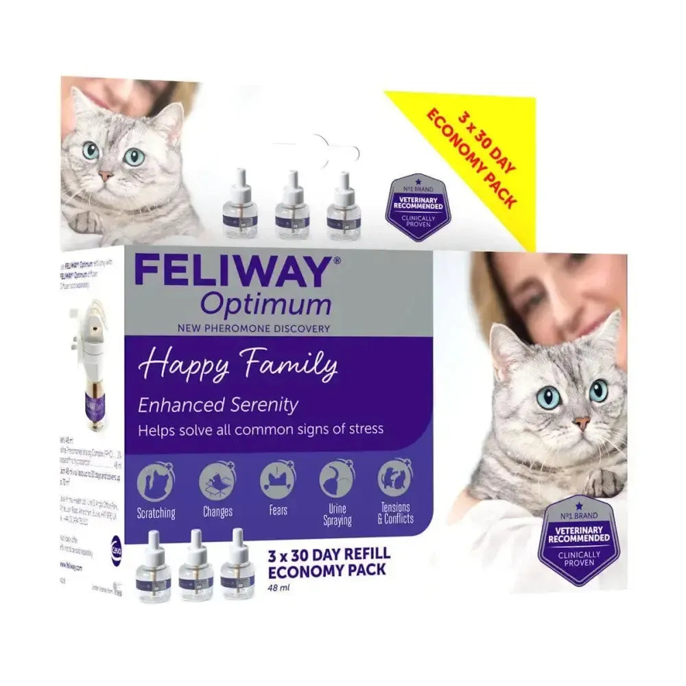 Feliway Optimum Value Pack For Cats 3 X 48 ml Refill Cats
