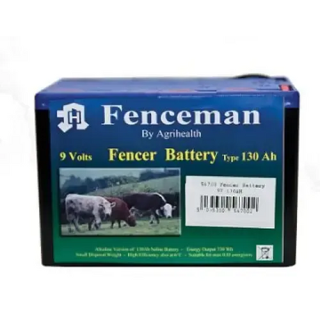 Fenceman 9v Alkaline Fencer Battery 130Ah Electric Fencing Batteries