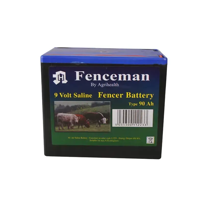 Fenceman 9v Saline Fencer Battery 90Ah Electric Fencing Batteries