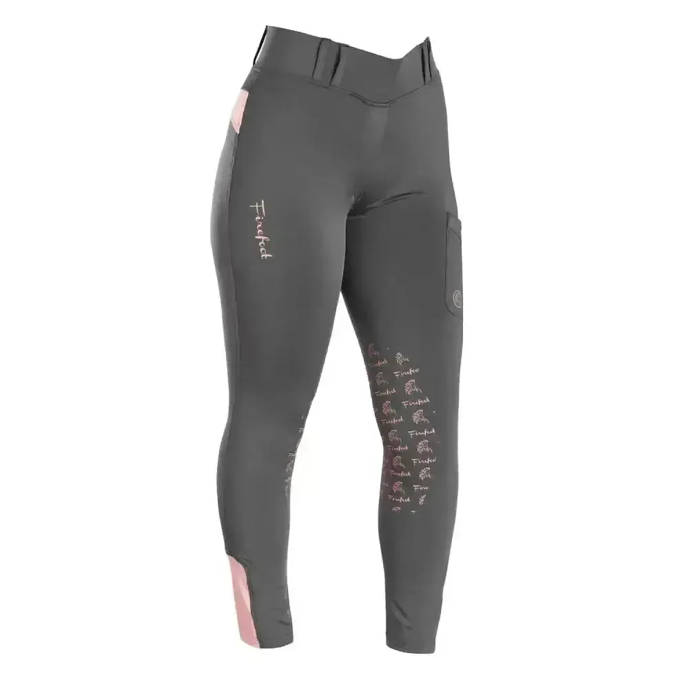 Firefoot Bankfield Basic Breeches Ladies Charcoal/Pink 24" Charcoal/Pink Breeches