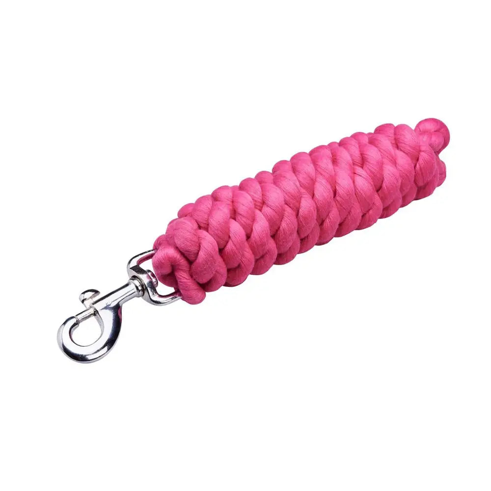Bright pink braided firefoot economy lead rope with silver toned metal clip for easy horse handling