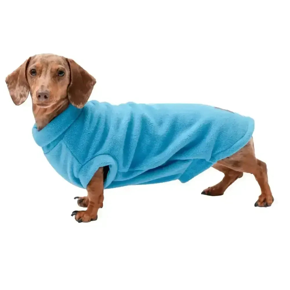 Firefoot Fleece Dachshund Jumper Blue X Small Blue Dog Coat