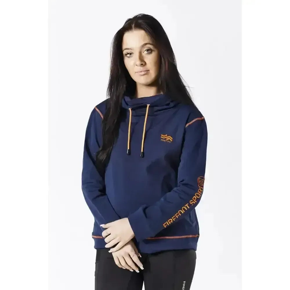 Firefoot Rolled Neck Top Ladies Navy/Orange Large Navy/Orange Jumpers