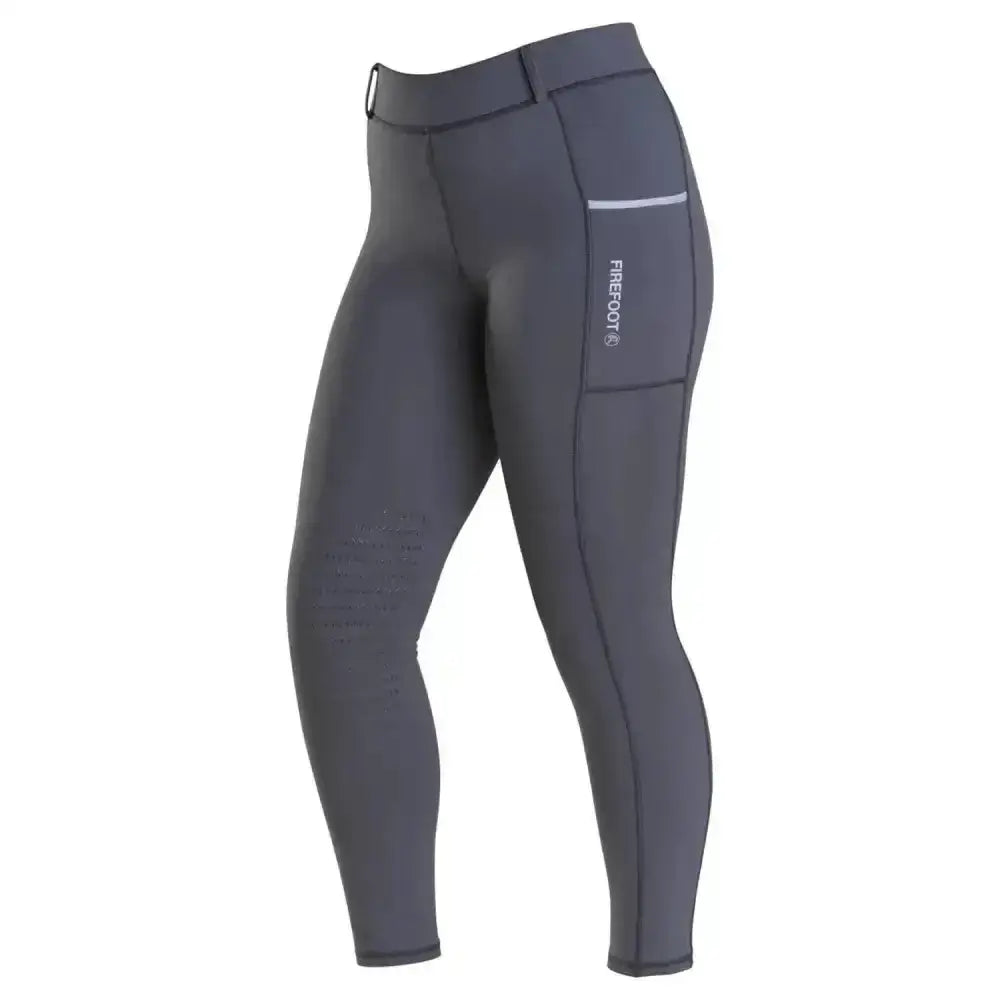 Dark gray firefoot thirsk fleece lined breeches kids with high waist and side pocket for comfy wear