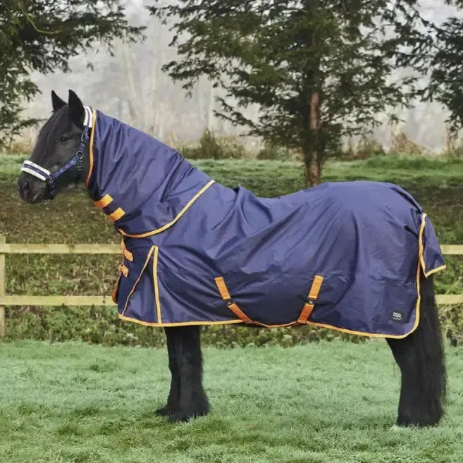 Firefoot Turnout Rug Zero Fill Detachable Neck Navy/Orange 4'6" NAVY/ORANGE Turnout Rugs