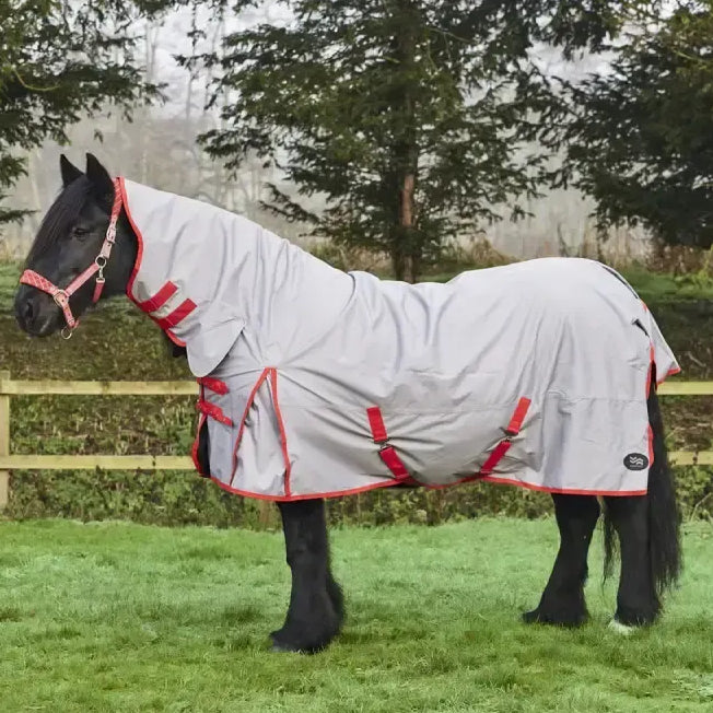 Firefoot Turnout Rug Zero Fill Fixed Neck Grey/Red 5'6" Grey/Red Turnout Rugs