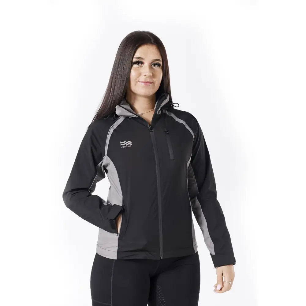 Firefoot Waterproof Fleeced Lined Jacket Ladies Black/Grey Large BLACK/GREY Outdoor Jackets