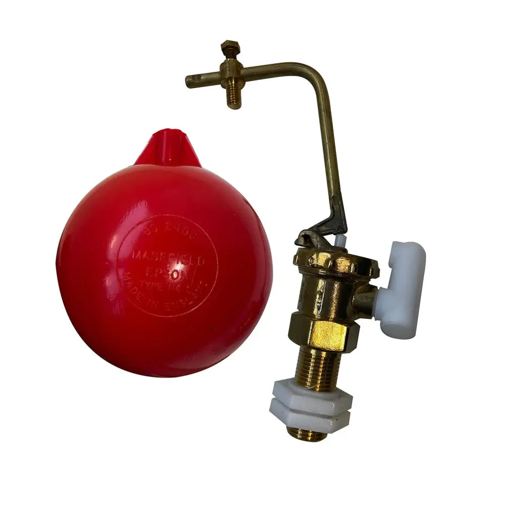 Red plastic float with brass and white plastic valve assembly for fisher alvin a103 equine valve assembly product