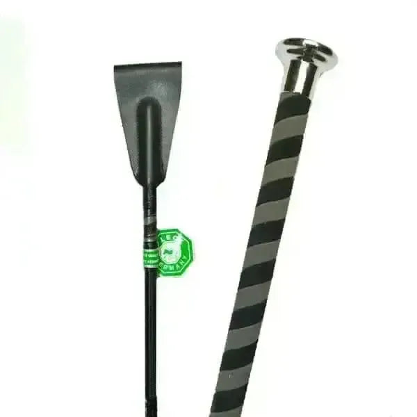 FLECK Short Riding Whips Nubuck Handle Black /grey Whips & Canes