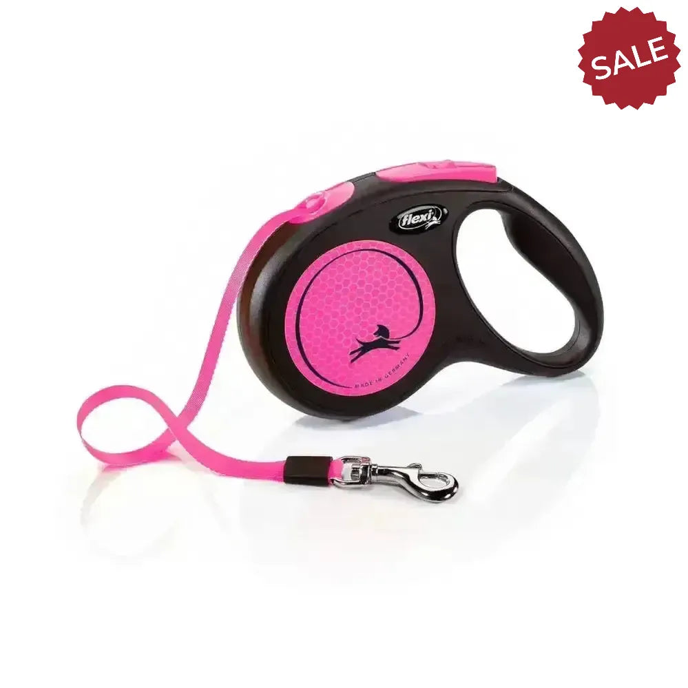 Flexi New Neon Tape Pink 5 m Pink Dog Lead