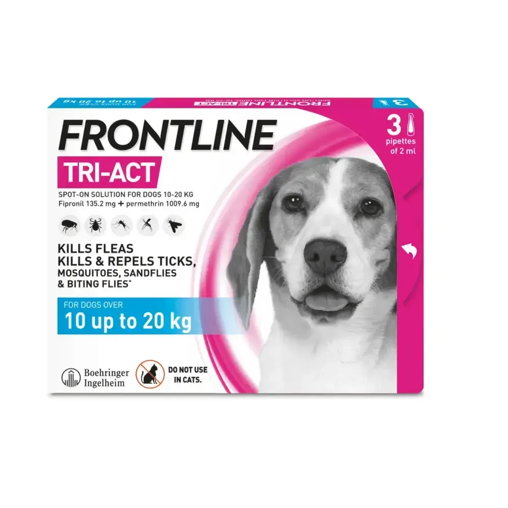 Frontline Tri-Act Medium Dog 3 Pipette Flea Treatments
