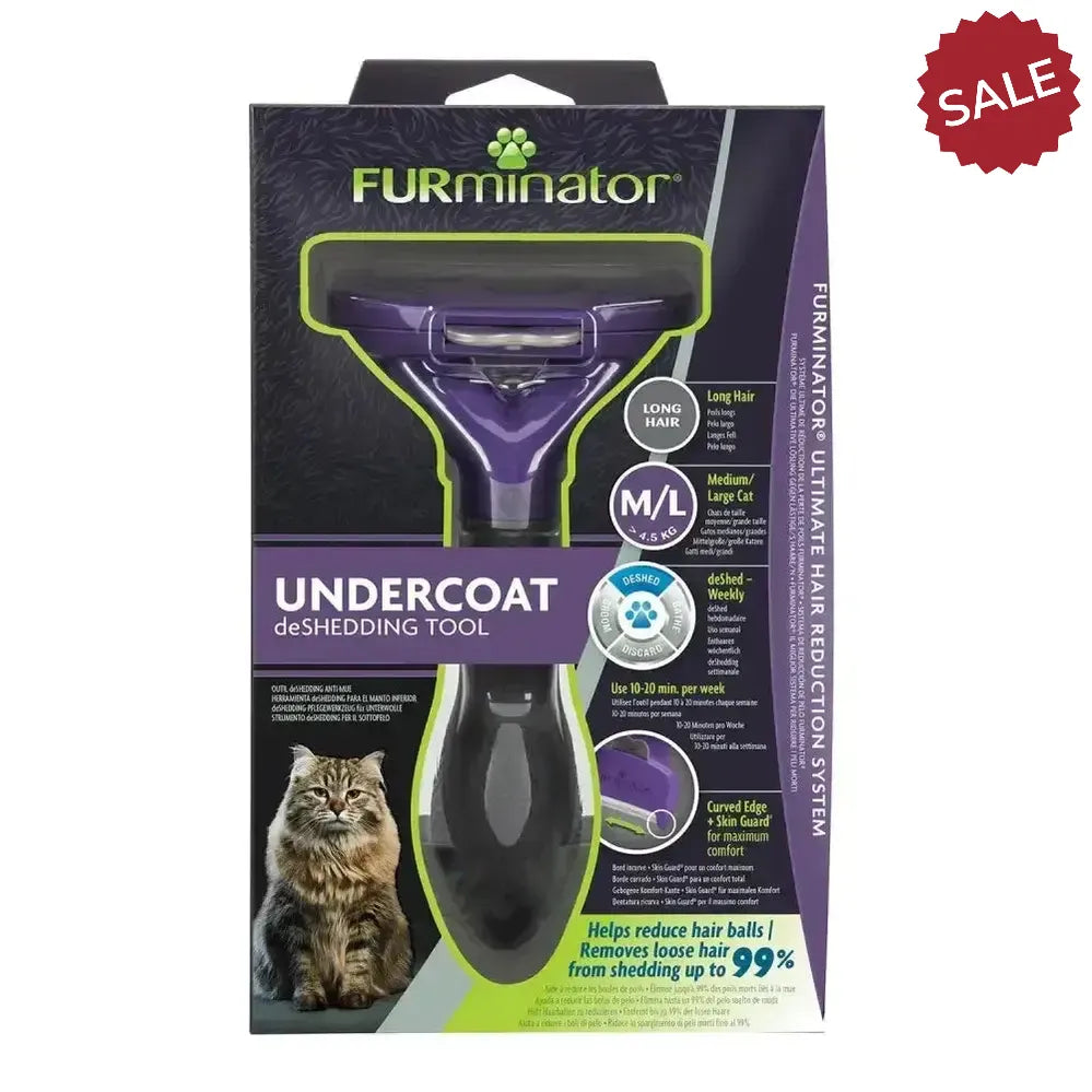 Furminator Undercoat Deshedding Tool For Long Hair Cat Small Dog Grooming