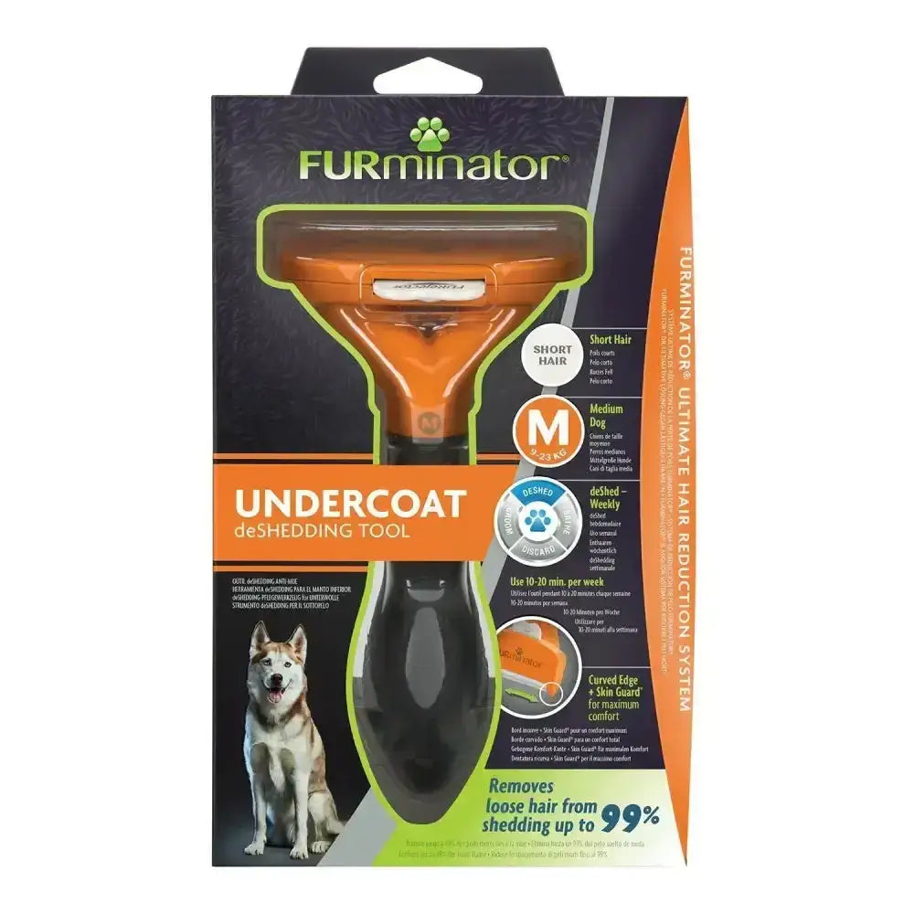 Orange and black furminator undercoat deshedding tool for short hair dog designed for effective furminator undercoat deshedding