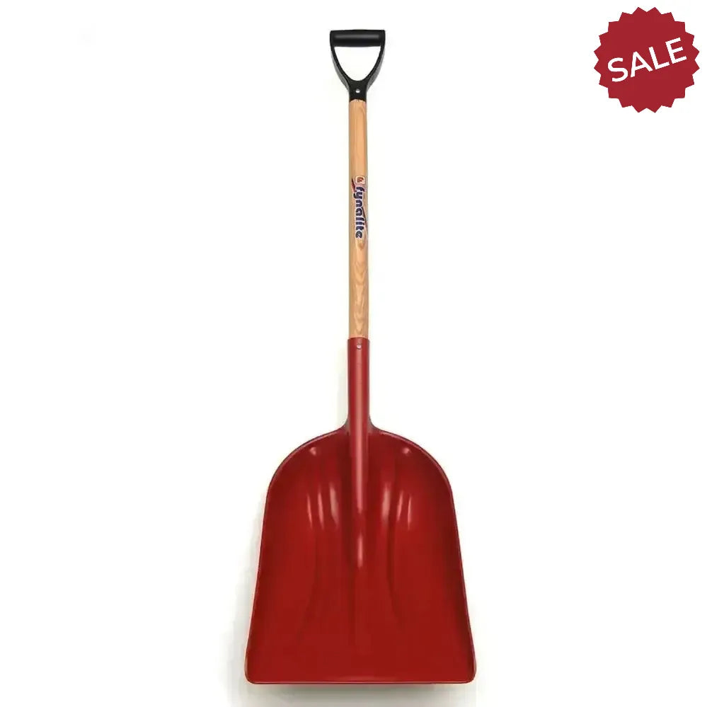 Fynalite Grain Shovel Plastic D-Grip Ash Handle Red Shovel