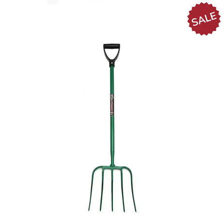 Fynalite Hi-Strength Manure Fork 5 Prong D-Grip 32" Green Forks
