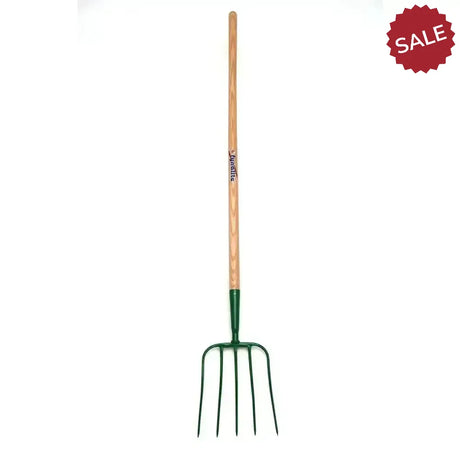 Fynalite Manure Fork 5 Prong Ash Handle Extra Long EXTRA Long Wooden/Green Forks