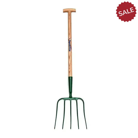 Fynalite Manure Fork 5 Prong Ash Handle T-Grip 32" Green Forks