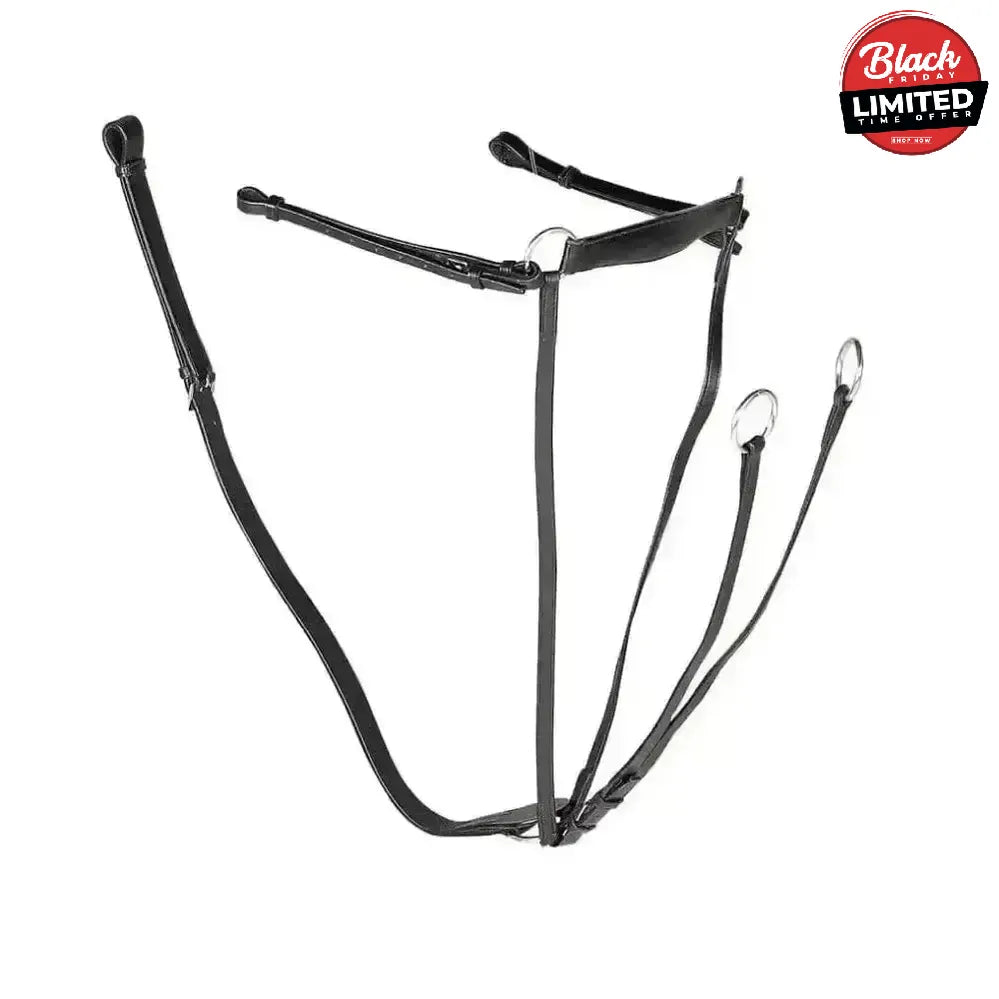 Gallop Breast Plate Martingale Black Pony Breastplates