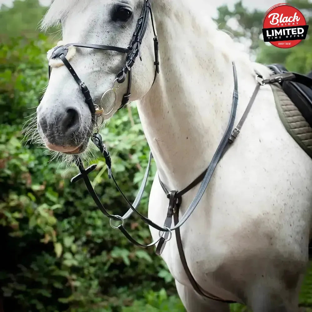 Gallop Breast Plate Martingale Black Pony Breastplates