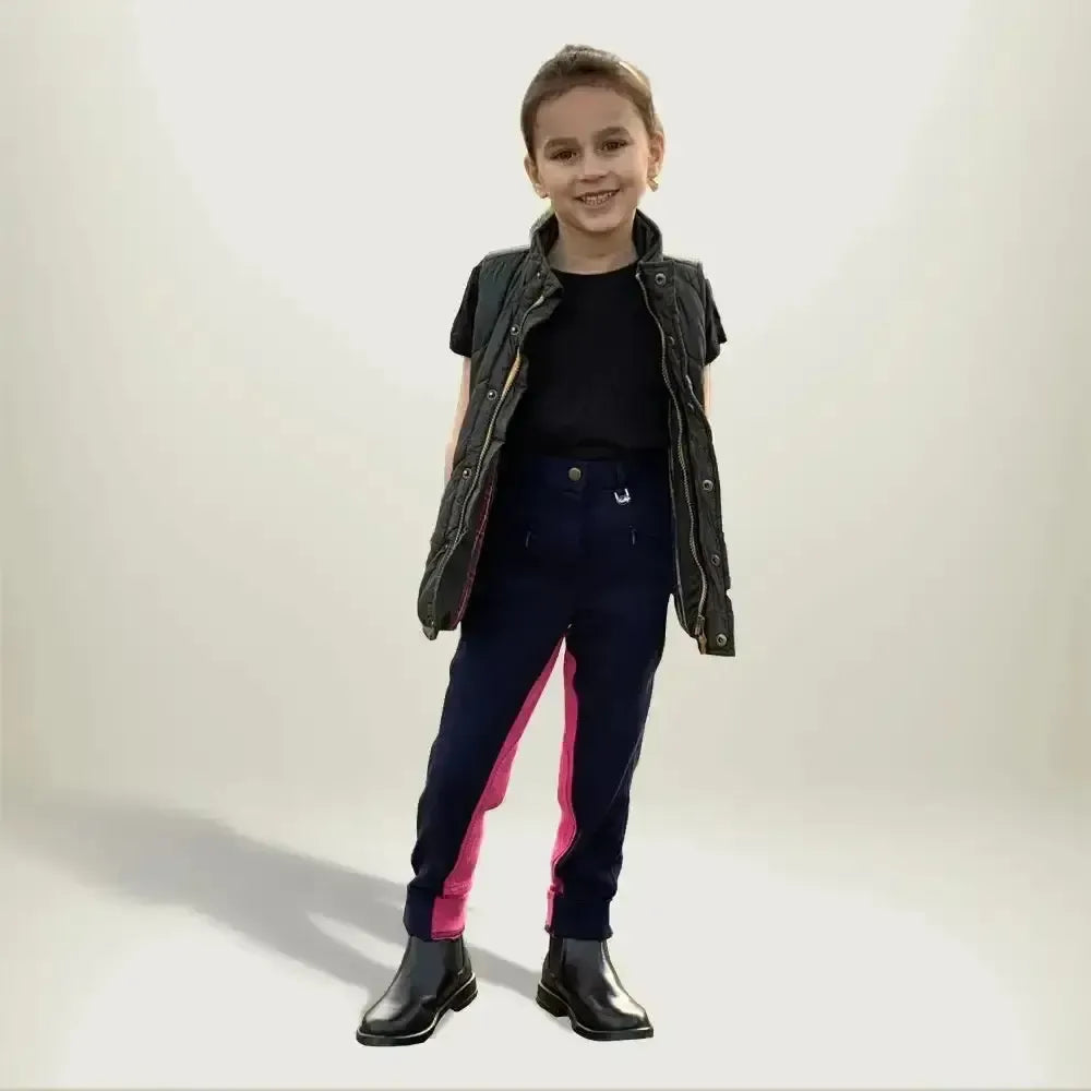 Gallop Children's Two Tone Jodhpurs Purple/Black 20'' Jodhpurs