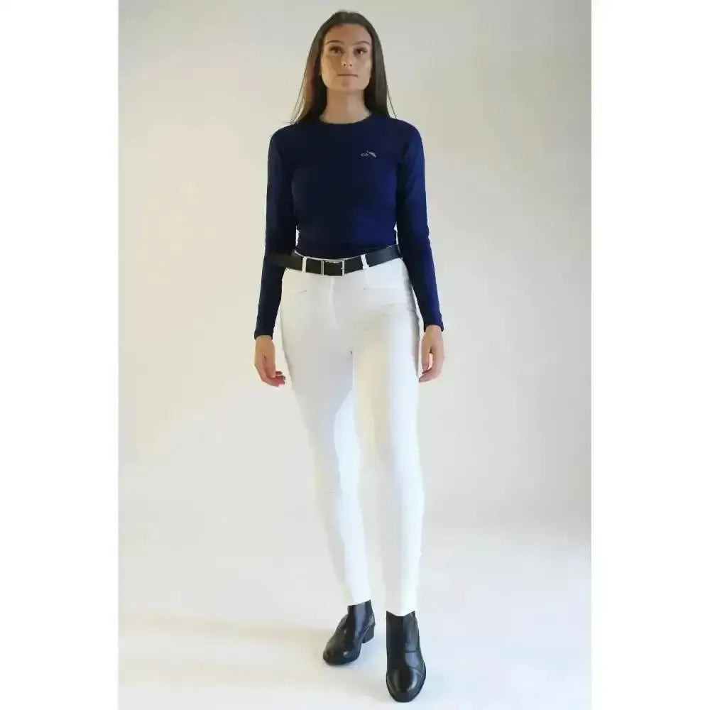 Gallop Ladies Classic Plain Jodhpurs White 24 Jodhpurs