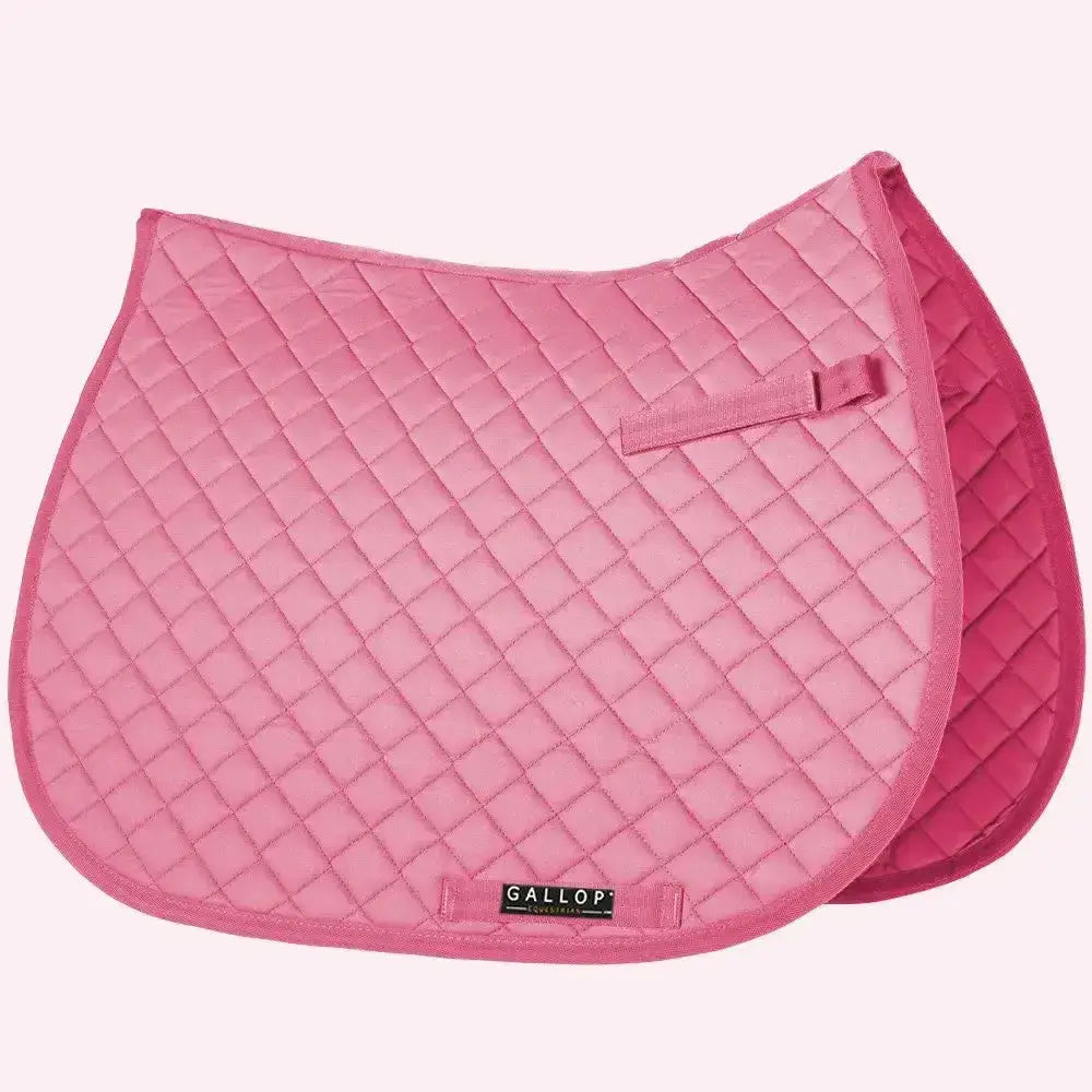 Pink quilted gallop light classic saddlecloth with a gallop brand label perfect for classic saddlecloth use