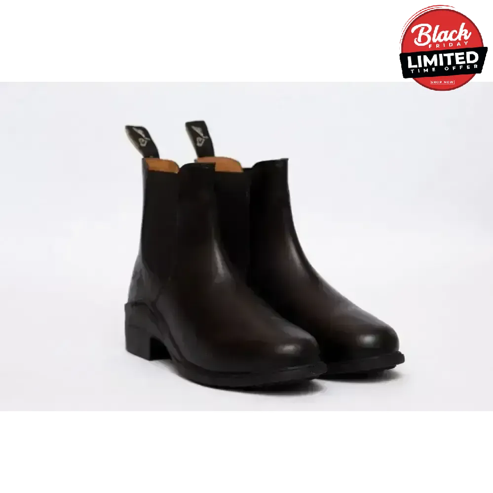 Gallop New Children's Elegance Leather Paddock Zip Boots Black Child 10 Short Riding Boots