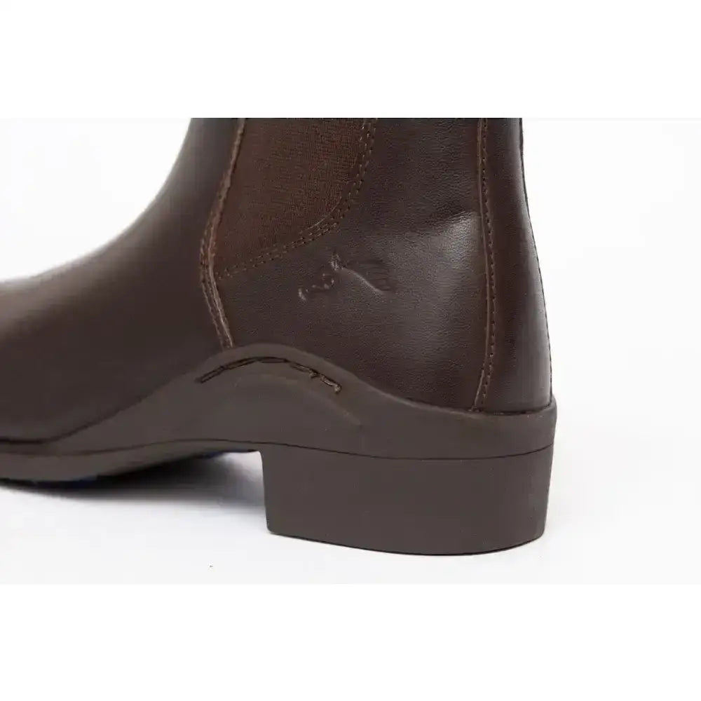 Brown leather gallop new children’s elegance leather paddock zip boots with block heel and side stitching