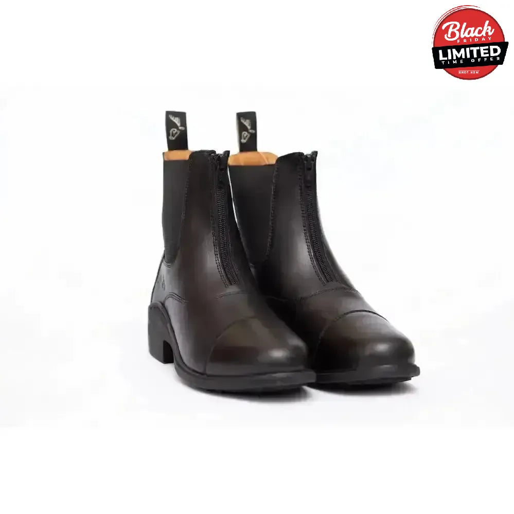 Gallop New Elegance Leather Paddock Zip Boots Black 4 Short Riding Boots