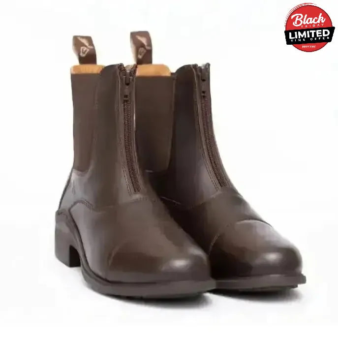 Gallop New Elegance Leather Paddock Zip Boots Black 4 Short Riding Boots