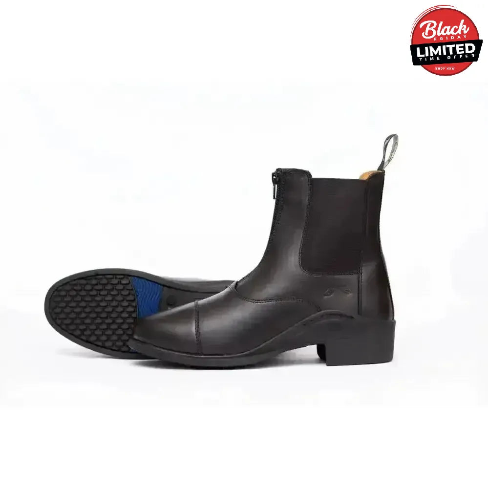 Gallop New Elegance Leather Paddock Zip Boots Black 4 Short Riding Boots