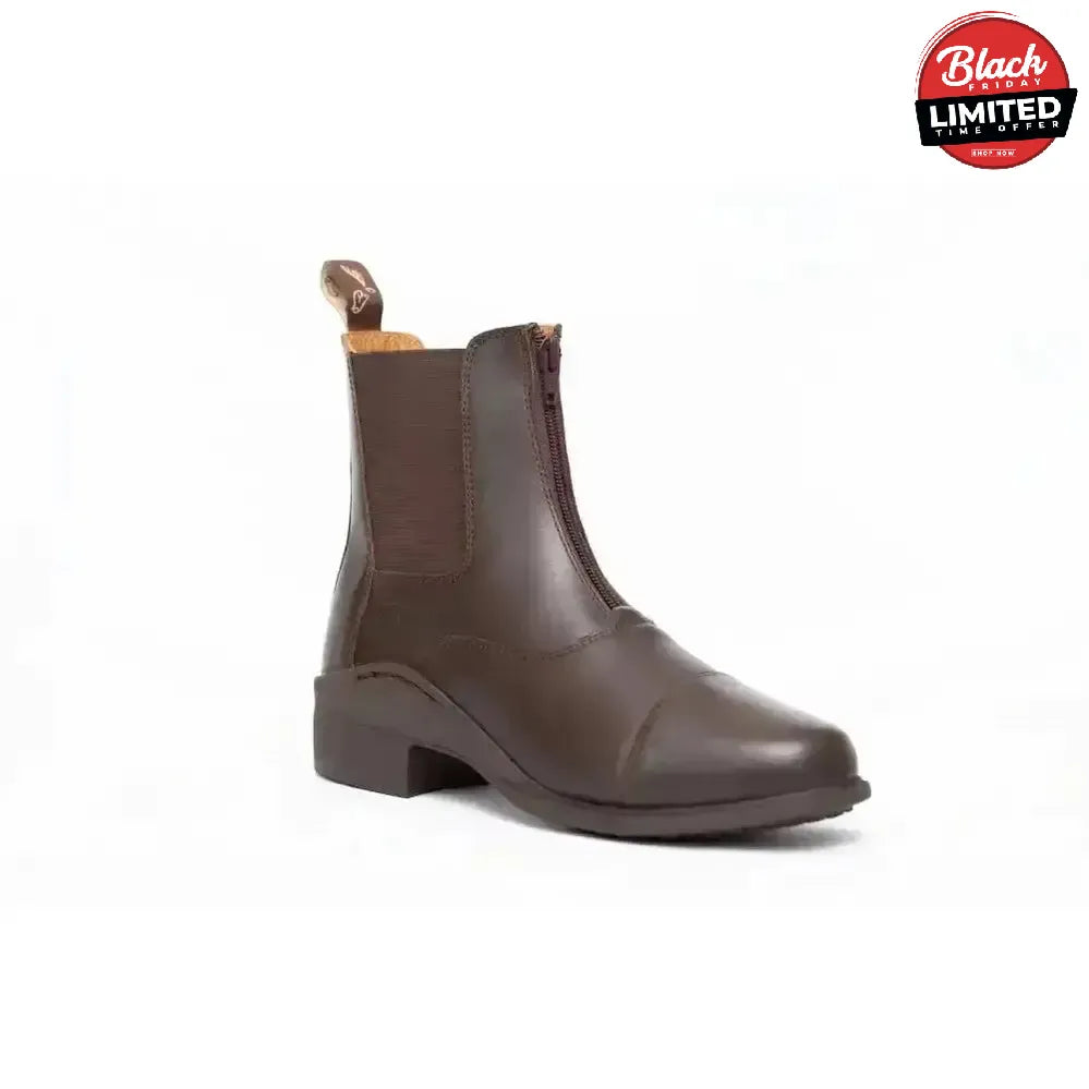 Gallop New Elegance Leather Paddock Zip Boots Black 4 Short Riding Boots