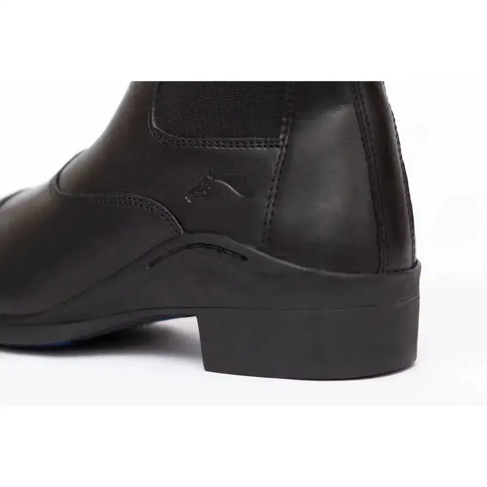Black gallop new elegance leather paddock zip boots with low block heel and stitched detailing