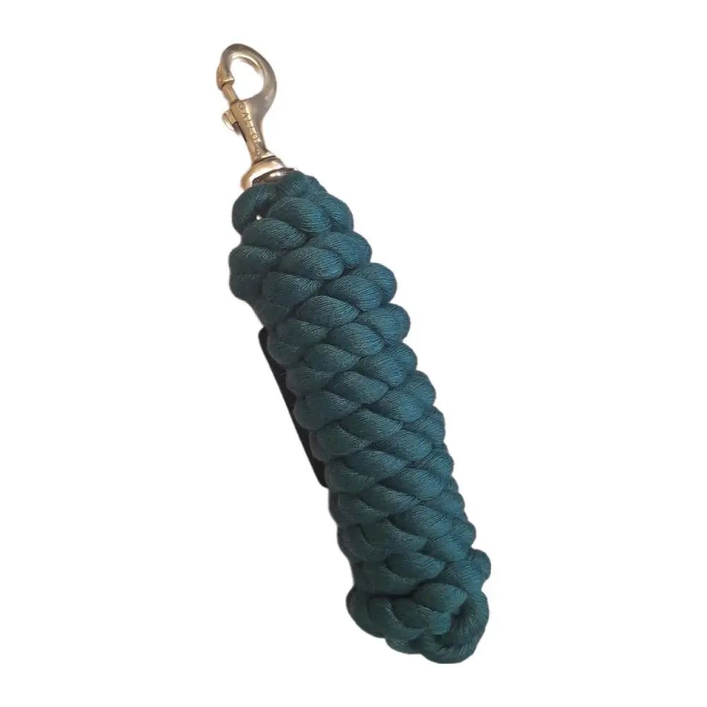 Teal gallop premium polycotton lead rope with gold-tone metal clip perfect for horse handling