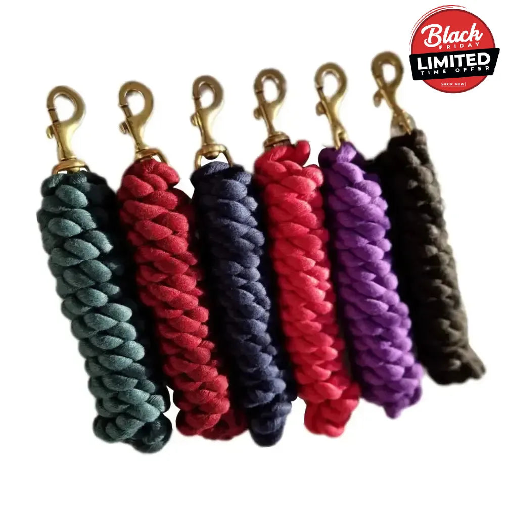 Gallop Premium Polycotton Leadrope with Solid Brass Trigger Clip Red Lead Ropes