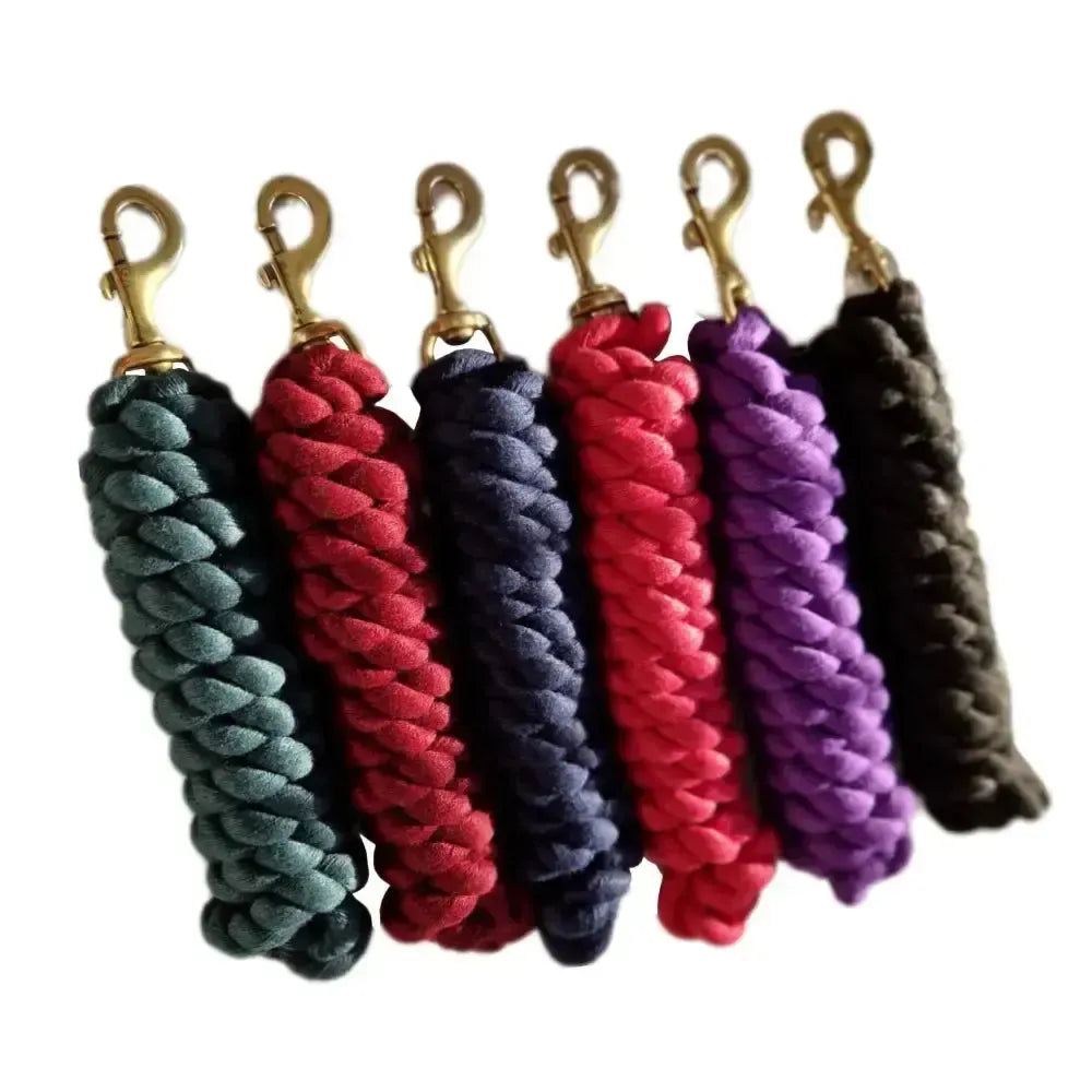Gallop Premium Polycotton Leadrope with Solid Brass Trigger Clip Red Lead Ropes