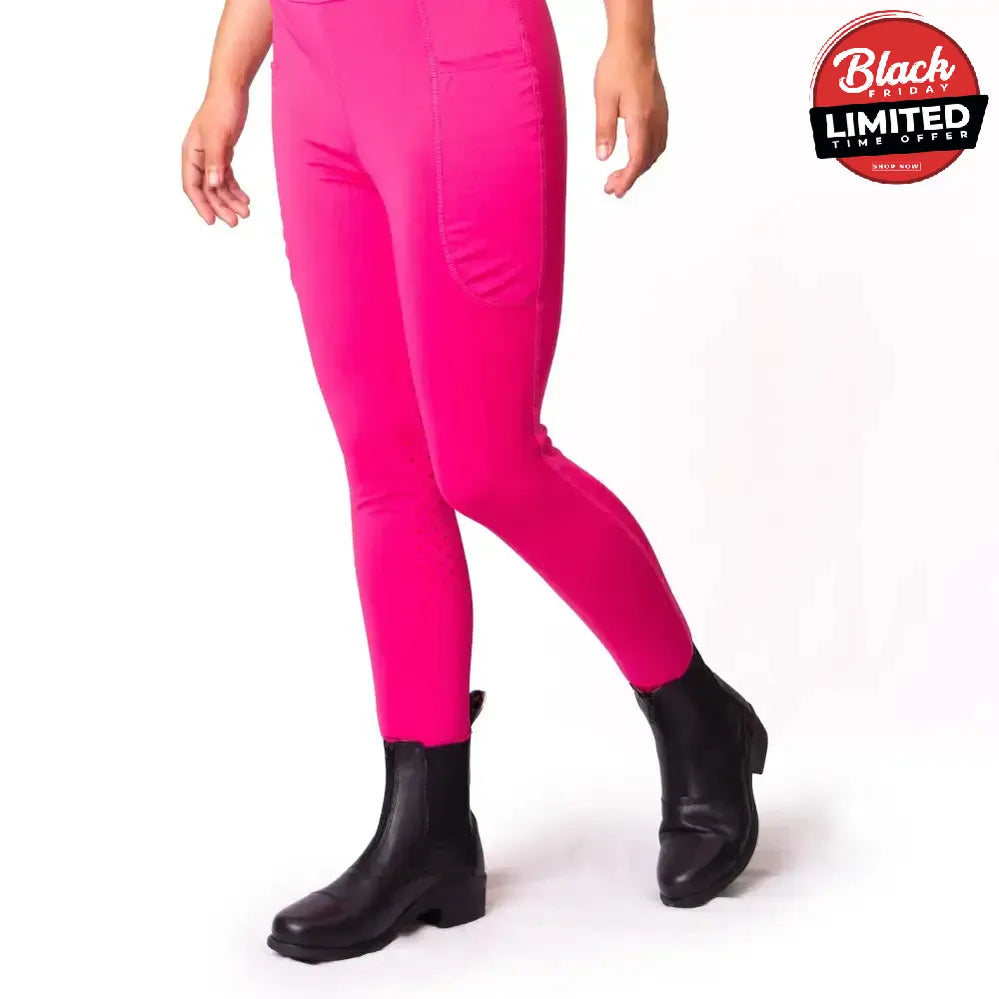 Gallop Riding Tights With Pockets Silicone Knee Riding Tights Black X Small Riding Tights