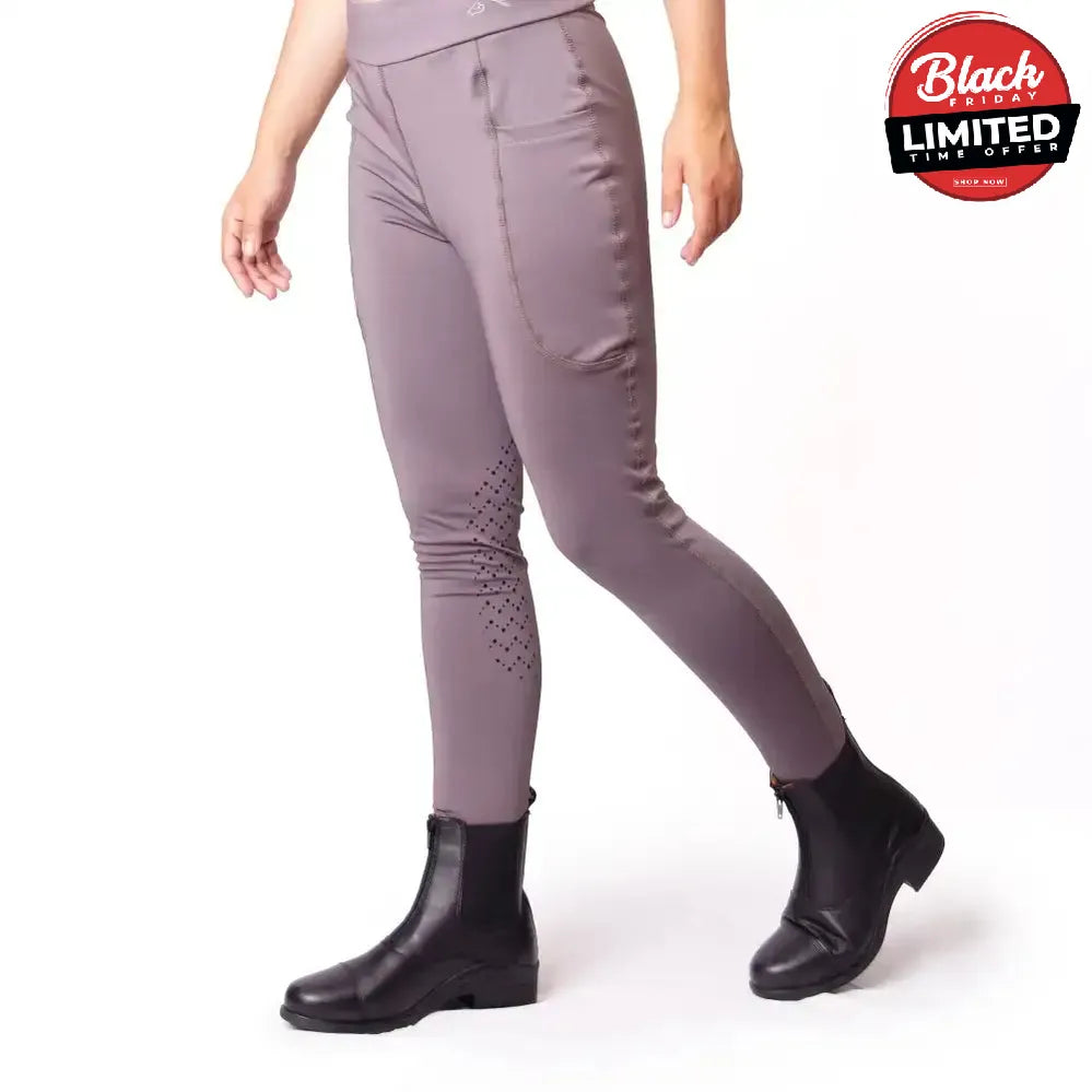 Gallop Riding Tights With Pockets Silicone Knee Riding Tights Black X Small Riding Tights