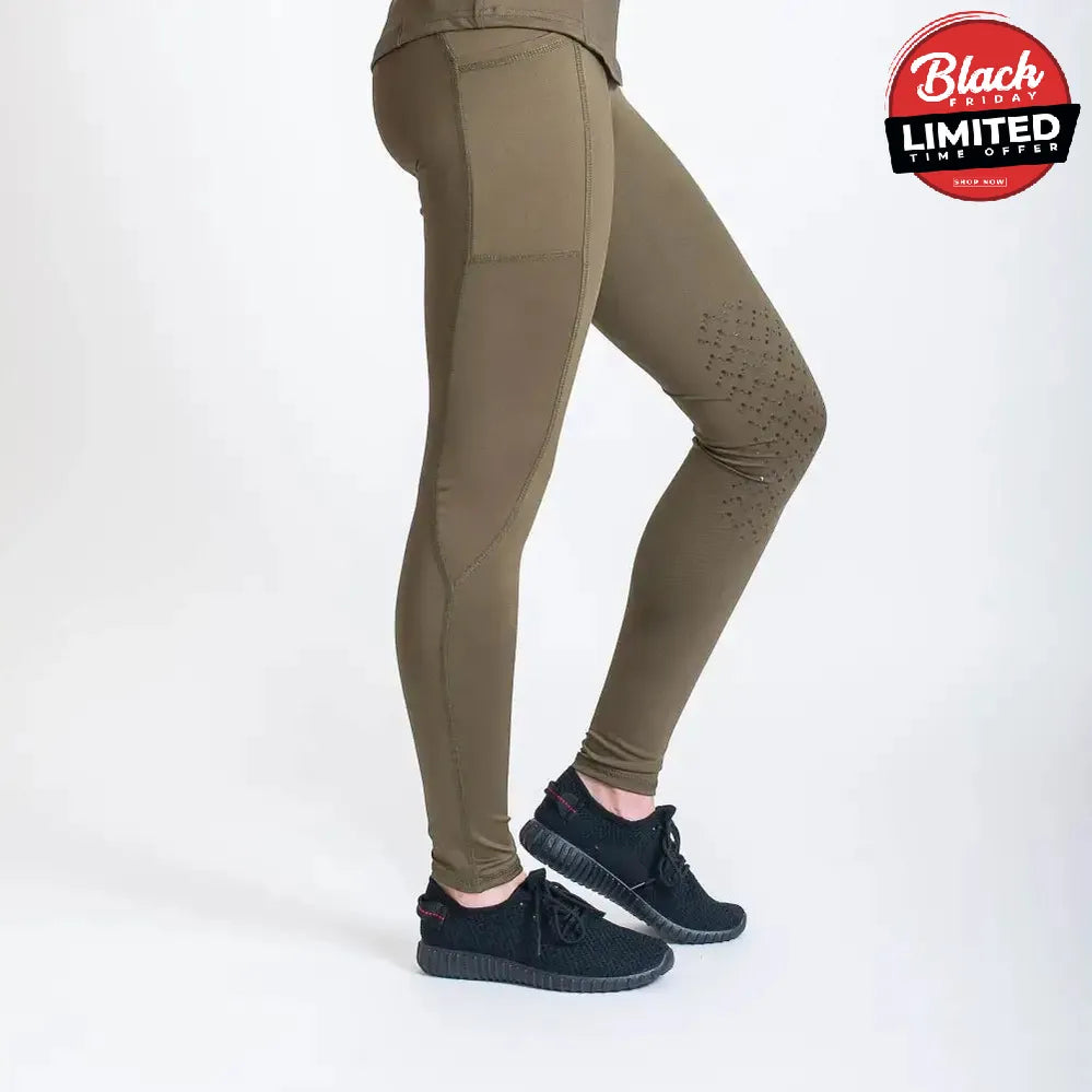 Gallop Riding Tights With Pockets Silicone Knee Riding Tights Black X Small Riding Tights