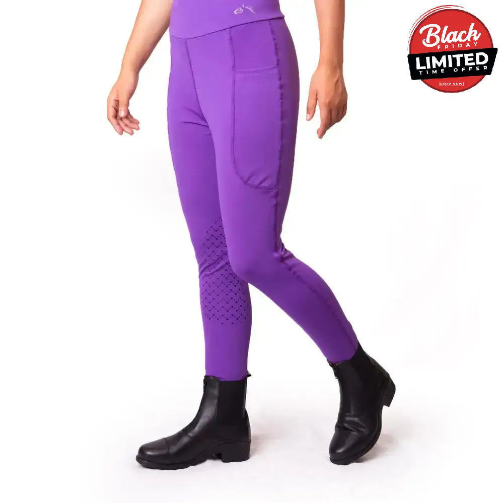 Gallop Riding Tights With Pockets Silicone Knee Riding Tights Black X Small Riding Tights